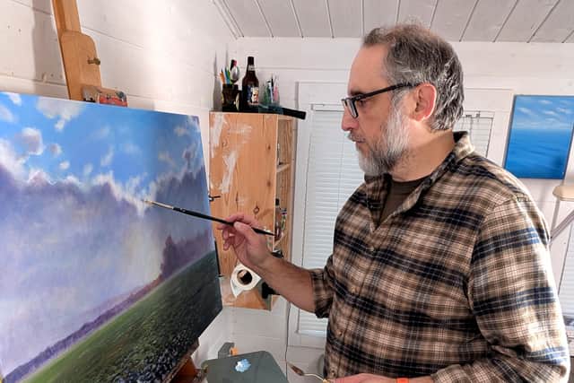 Featured artist Wolfango Chiappella in his studio