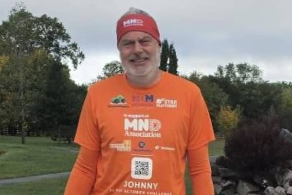 Fundraiser John English who has run every day in October to support the MND Association