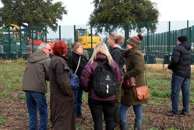 Protesters on site at Steeple Claydon