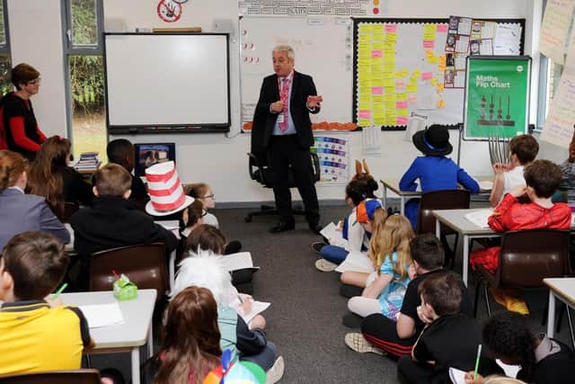 John Bercow MP on a recent visit to Winslow C of E School