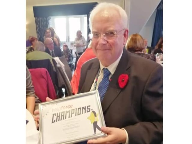 Trevor with his highly commended award