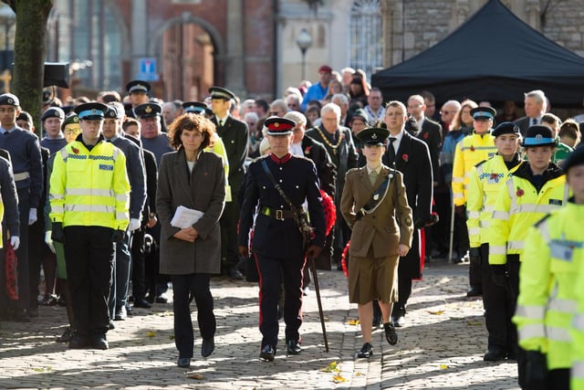 Veterans also joined in the act of remembrance. The Market Square event included the laying of poppy wreaths as well as prayers and music.