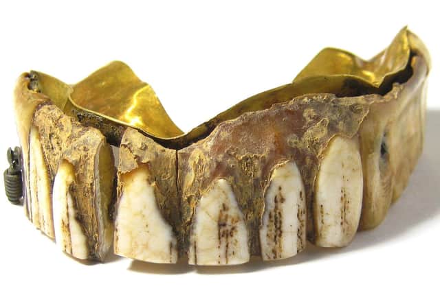 Another view of the gold plated ivory denture plate