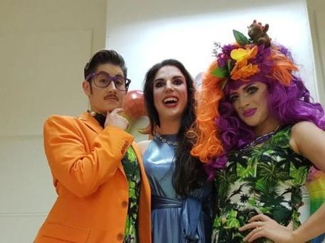 Adam All left, Apple Derrieres right and Topsie Redfern middle performing at last year's event