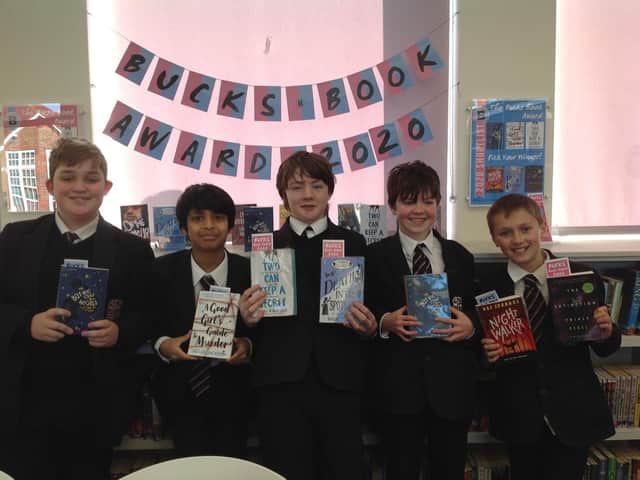 Year 8 students at Aylesbury Grammar School with the nominated books