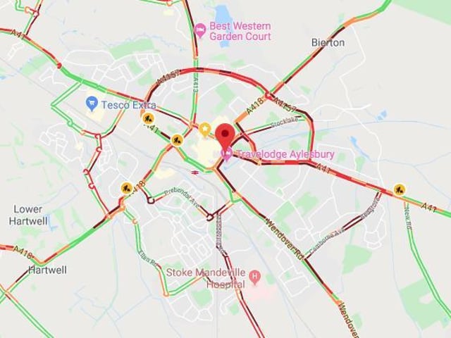 Google traffic shows the extent of the gridlock