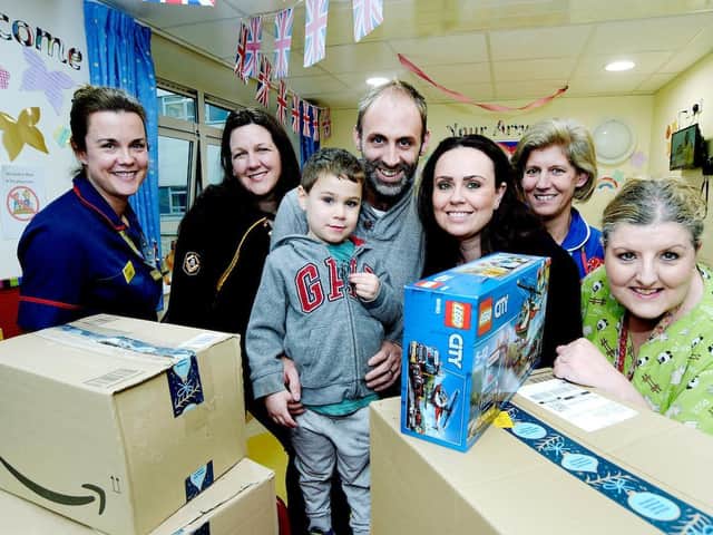 The Amazon packages being delivered to the children's ward at Stoke Mandeville
