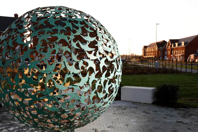 The Verdigris and Gold Swift Sphere in Kingsbrook