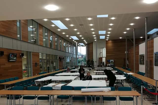 Preparations take place at the Aylesbury Vale District Council offices ahead of tonight's election count
