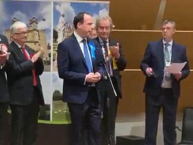 Buckingham's new MP Greg Smith gives his acceptance speech following the election count