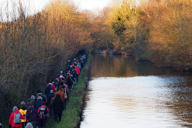 HS2 protesters walk in Colne Valley