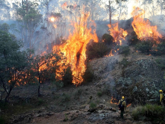 Fires near Omeo, Victoria, in Australia