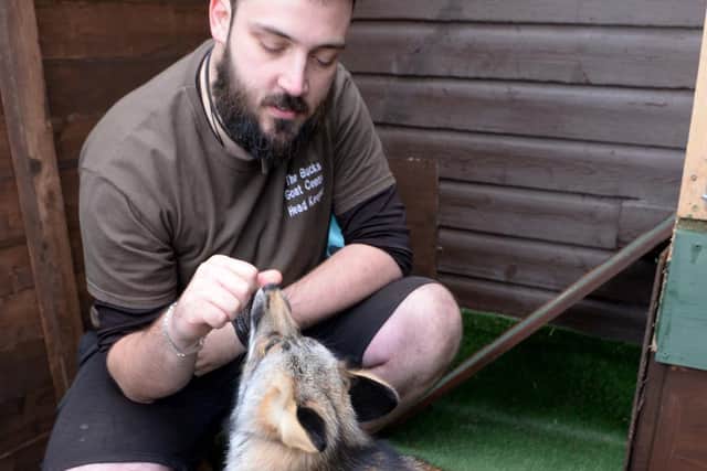 Barnaby with keeper Anthony Hearn