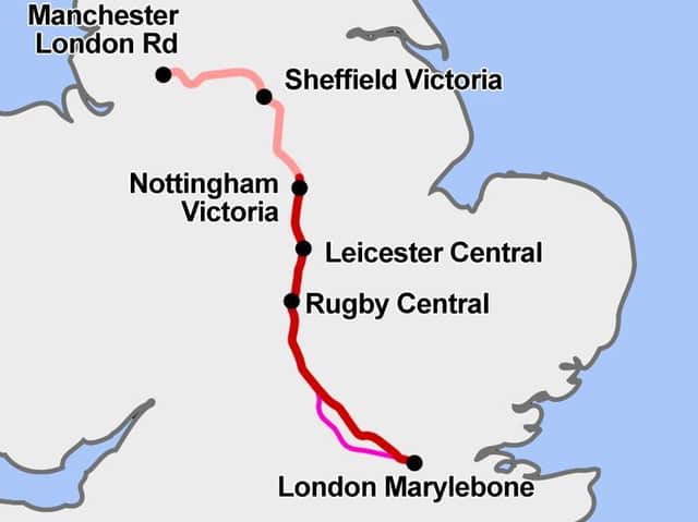The route of the former railway