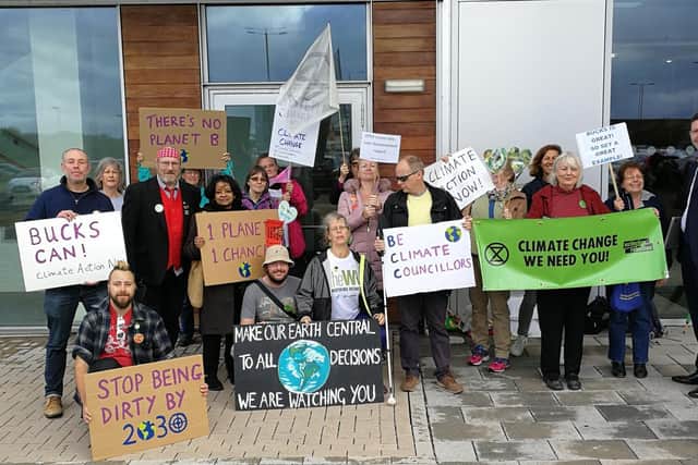 Climate protest outside council offices in 2019