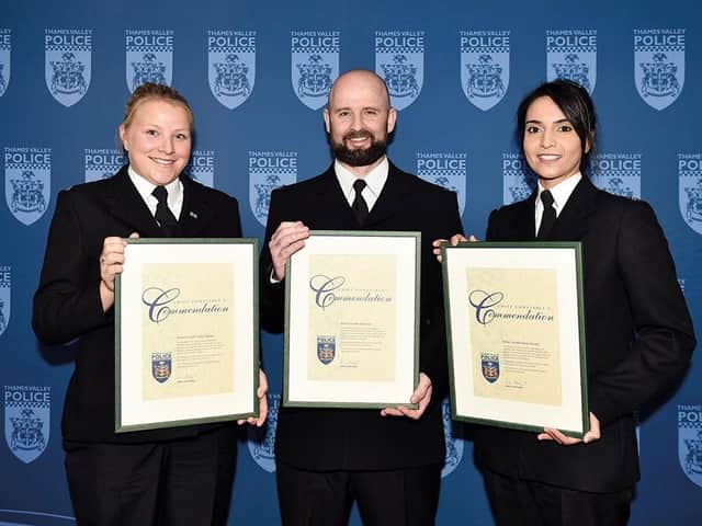 PC Emily Chapman, PC David Icke and PC Nazia Hussain (pictured left to right)