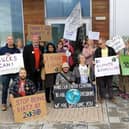 A climate change protest outside the Buckinghamshire Council offices in Gatehouse in 2019
