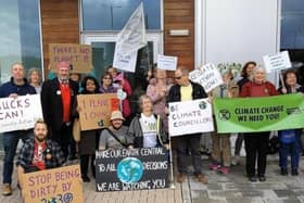A climate change protest outside the Buckinghamshire Council offices in Gatehouse in 2019
