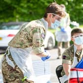 Stock photo of coronavirus mobile testing site. Credit Stewart Turkington for Bracknell Forest Council