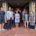 Steve Bowles, Chairman of the AGT Board and Cabinet Member for Town Centre Regeneration, with some of the owners of Cambridge Street businesses.