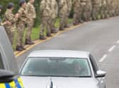 Lining party for Station Commander Katherine Wilson