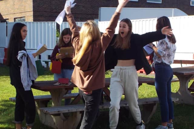 Students at Tring School celebrate their GCSE results