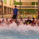 'Making a splash!' The Horizon team having fun in the pool.