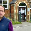 Buckingham MP Greg Smith stands outside the surgery