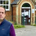 Buckingham MP Greg Smith stands outside the surgery