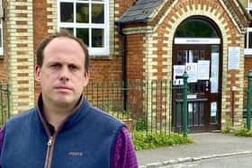 Buckingham MP Greg Smith stands outside the surgery