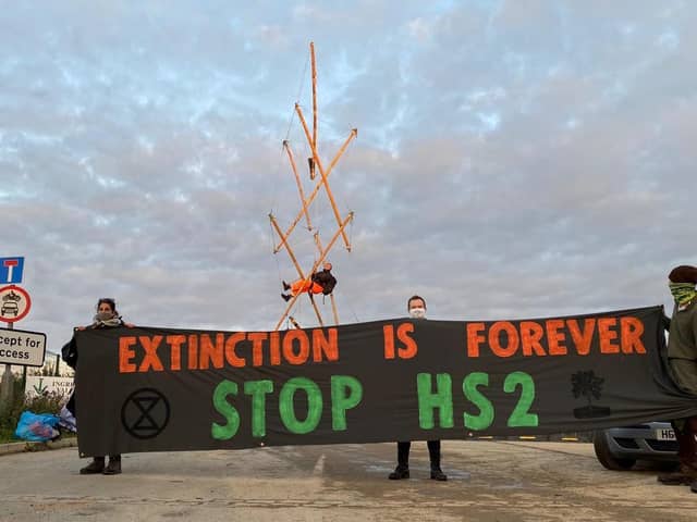 Extinction Rebellion and Stop HS2 have launched a morning of action in protest over HS2.
