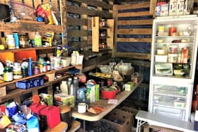 The food store at the protest camp