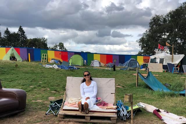 Annette at the protest camp