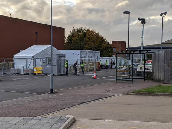 First picture of new walk-through Covid-19 testing site in Aylesbury