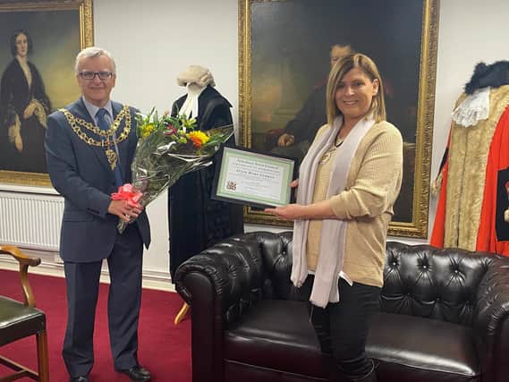 Town Mayor Cllr Mike Smith & Julie Mary Curran