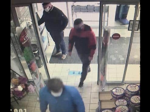 Police want to speak to these men after an incident of assault and shoplifting in Buckingham