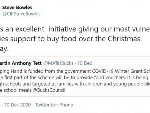 The charity were informed by a retweet from a local councillor