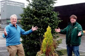 Geoffrey Furber, Founder, Ripple Africa together with Peter
Brown, one of the partners of Buckingham Garden Centre, celebrate this month’s
successful fundraising efforts under the Christmas tree.