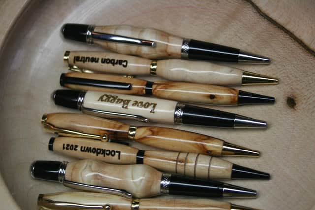 A selection of finished pens