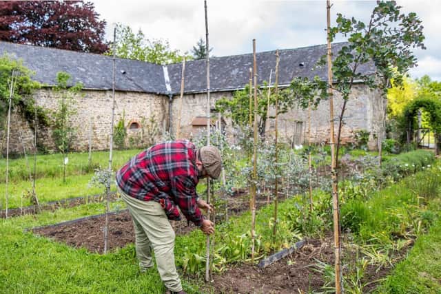 Dick in the walled garden