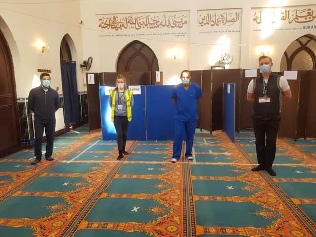 The pop up vaccination site at Aylesbury Mosque