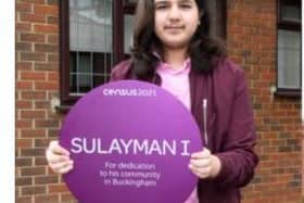 Sulayman I, Buckingham schoolboy, won a national award for creating a project to help get hot meals to people in need