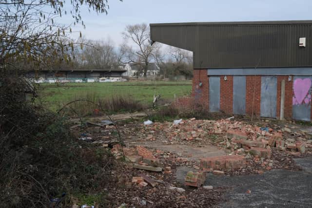 Once an award winning non-league pitch. Now Aylesbury United's former Buckingham Road ground is a sorry sight after 16 years sat idle. Photo: Stephen Sampford