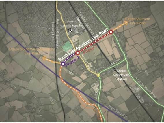 Where the new road will be built.
