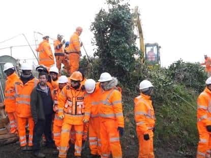 HS2 workers at Harvil Road on 23 March