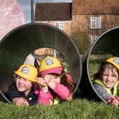 Ludgershall children - image taken on March 16 to celebrate works starting on the village's new play area