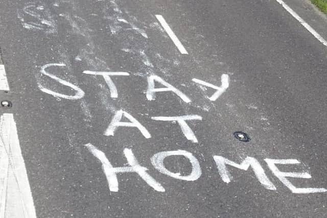 Message painted on the A23 earlier in the week