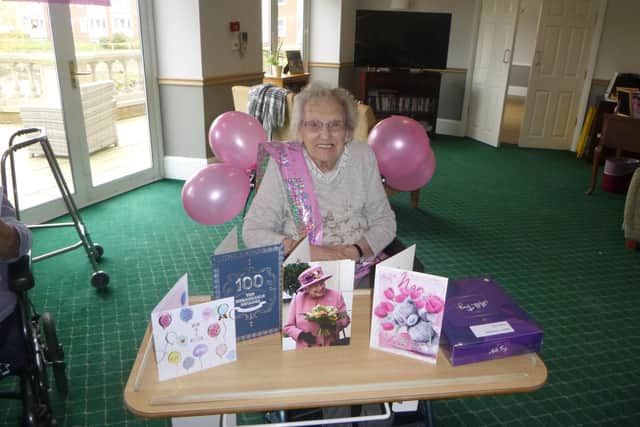 Marion on her 100th birthday