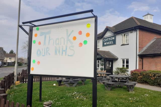 A show of solidarity outside the closed Cotton Wheel pub on Meadowcroft