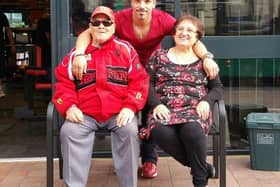 Tony with his parents who he thanks for believing in him